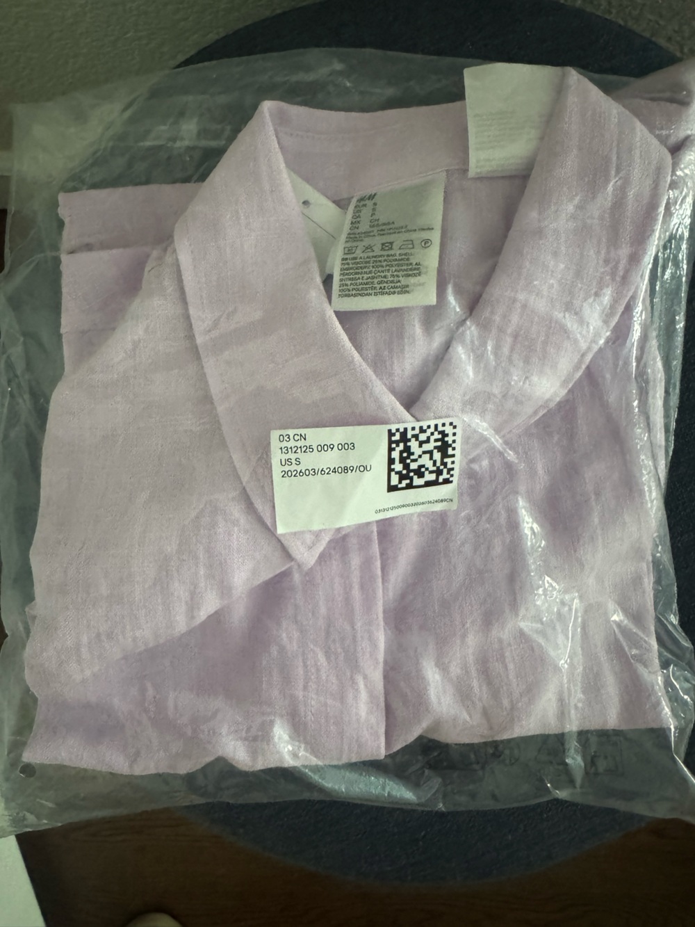 H&M Women's Eyelet Light Lavender Button-Down Shirt